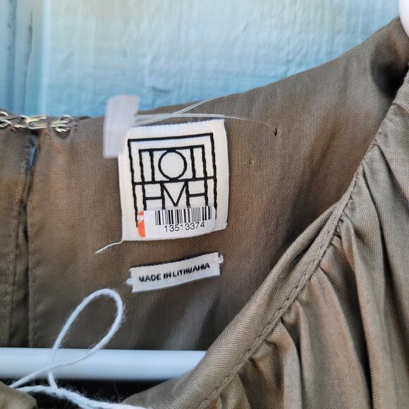 Totême Pretoria Midi Shift Dress Size Large Brown Cotton Lyocell Bohemian - Picture 5 of 14